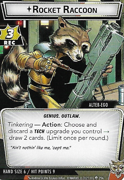 Rocket Raccoon Hero Cards