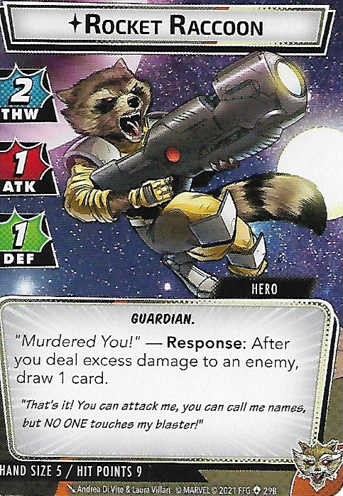 Rocket Raccoon Hero Cards